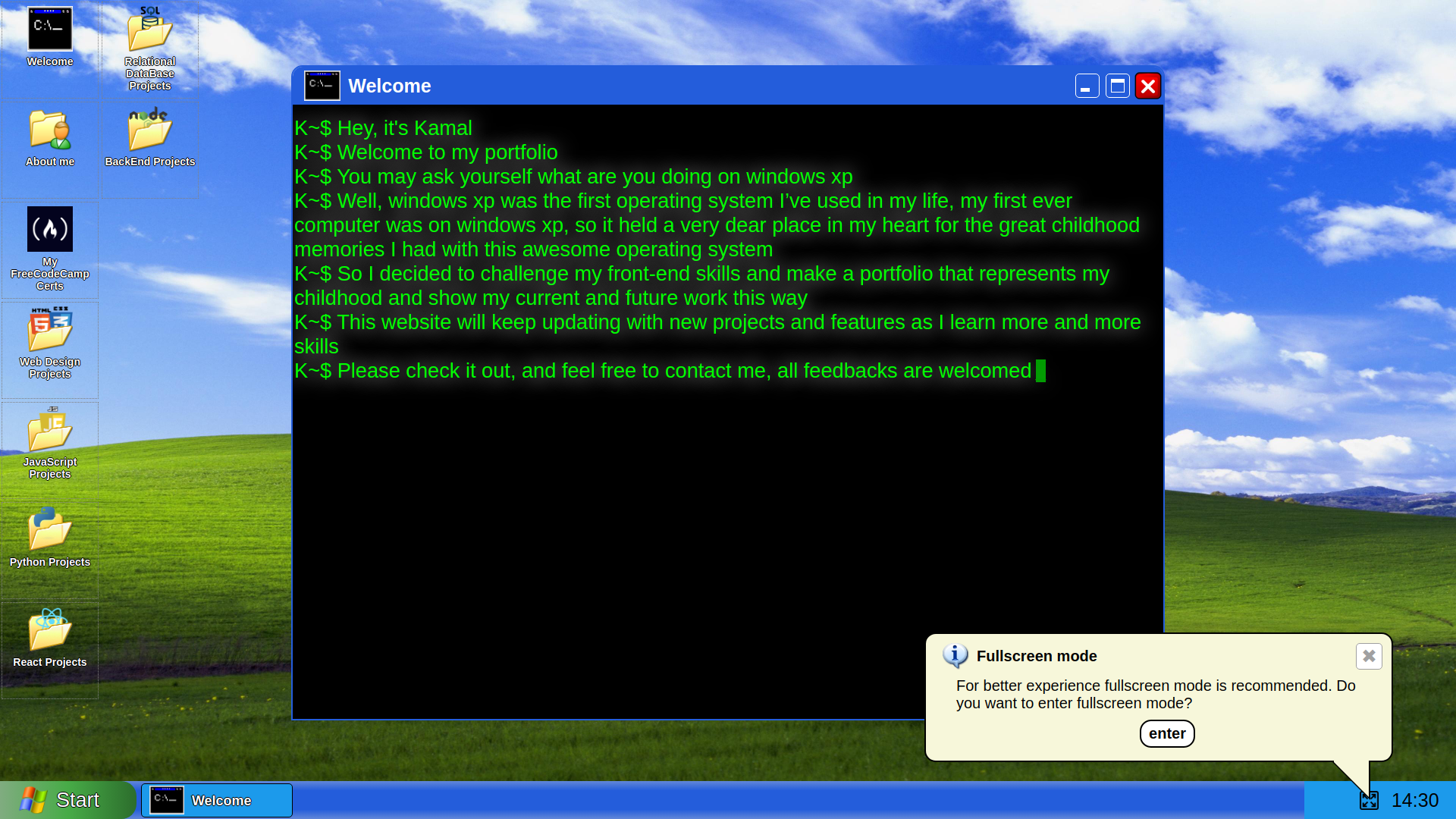 windows xp clone screenshot